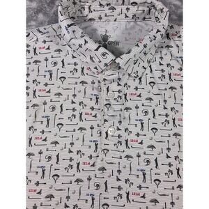 121st US Open‎ Golf Performance Polo Shirt Mens XL All Over Print Stretch